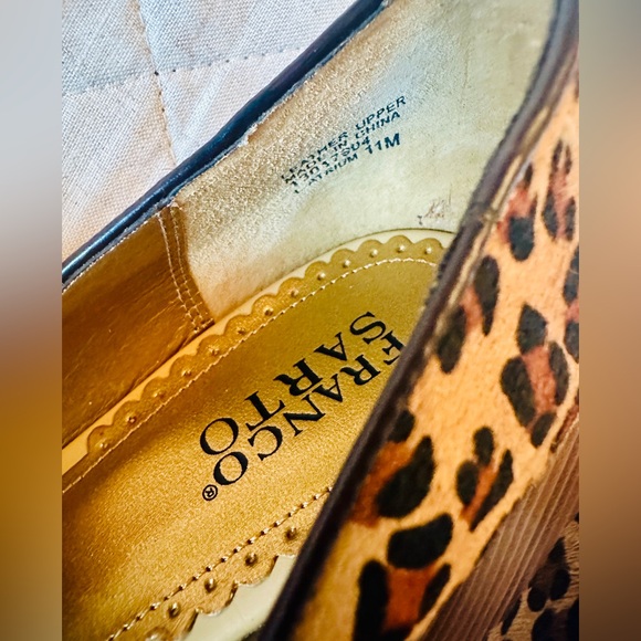🆕 Franco Sarto Leopard Print Peep Toe Wedges. Size 11, Never worn! 🐆✨🤎💛 - Picture 8 of 8